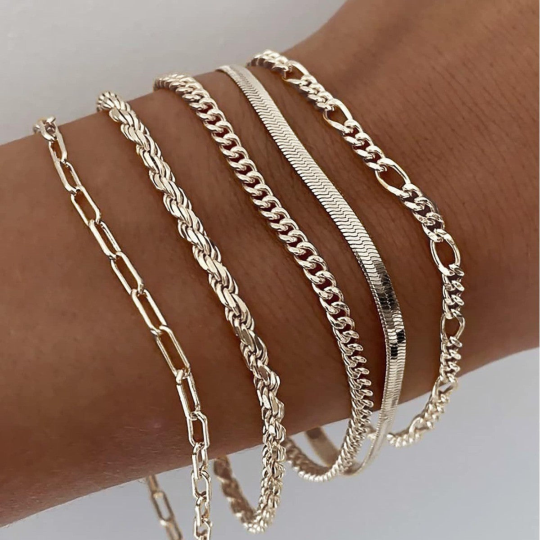 Ellen – Ensemble de Bracelets Dorés