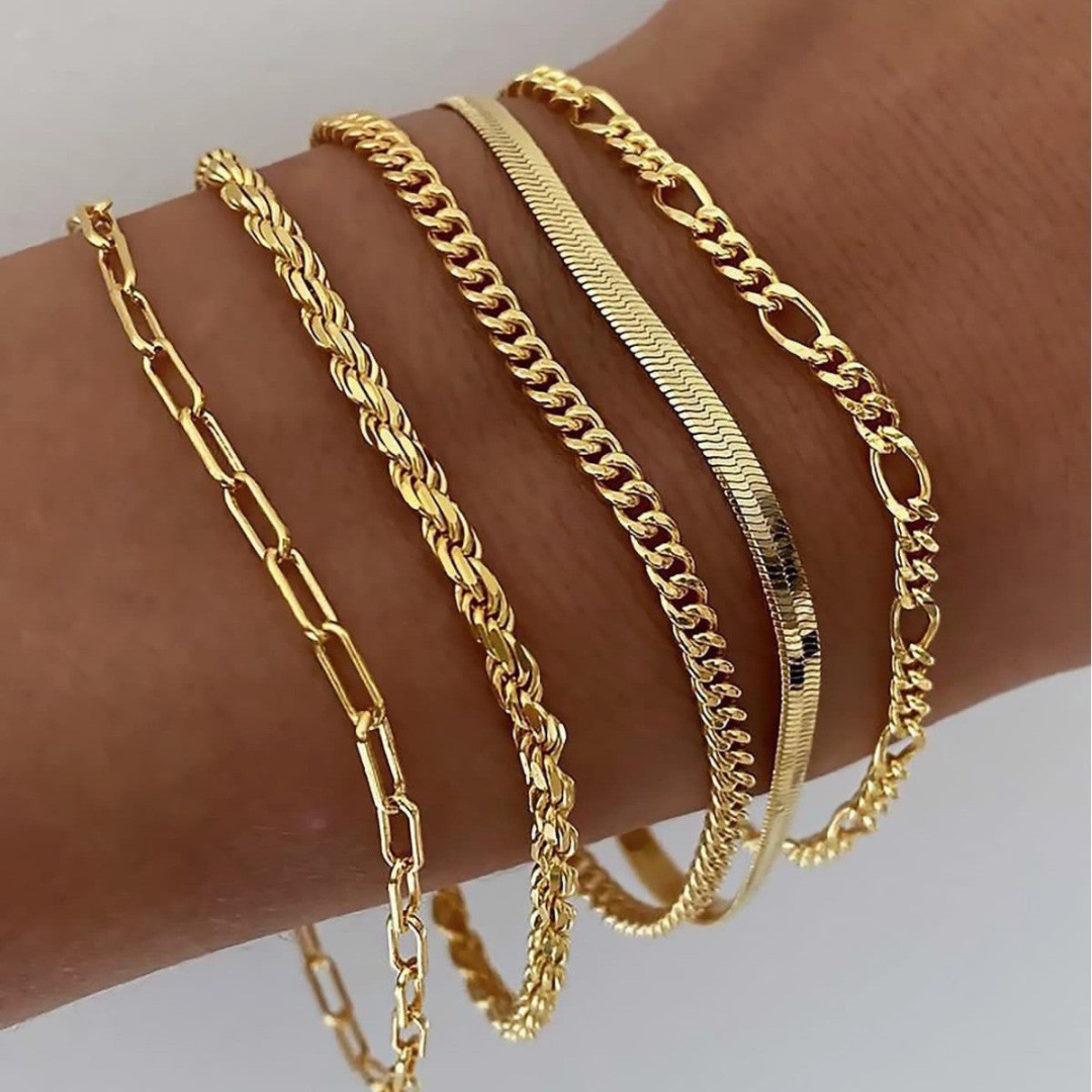 Ellen – Ensemble de Bracelets Dorés