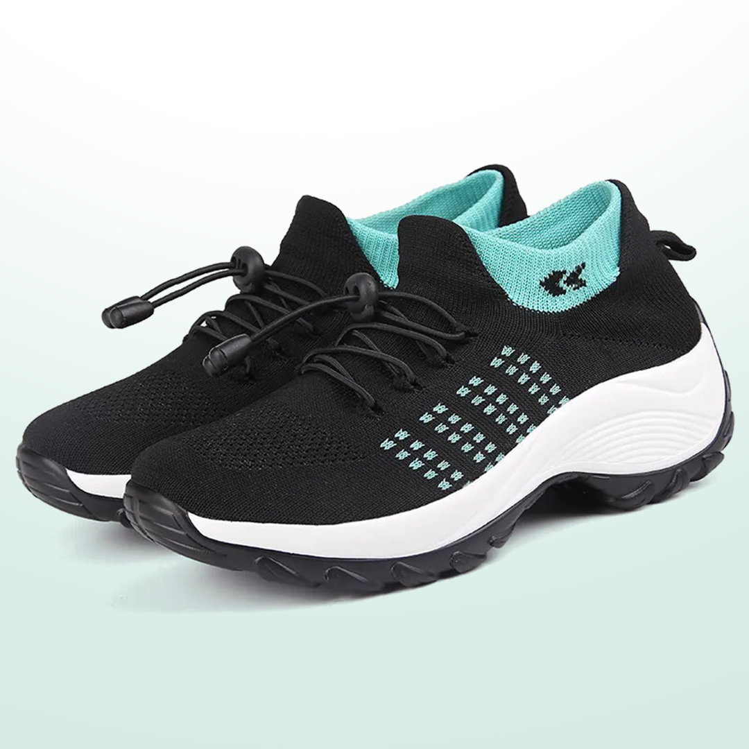Ambulo Chaussures Orthopédiques Tissu Tricoté - Vert Noir