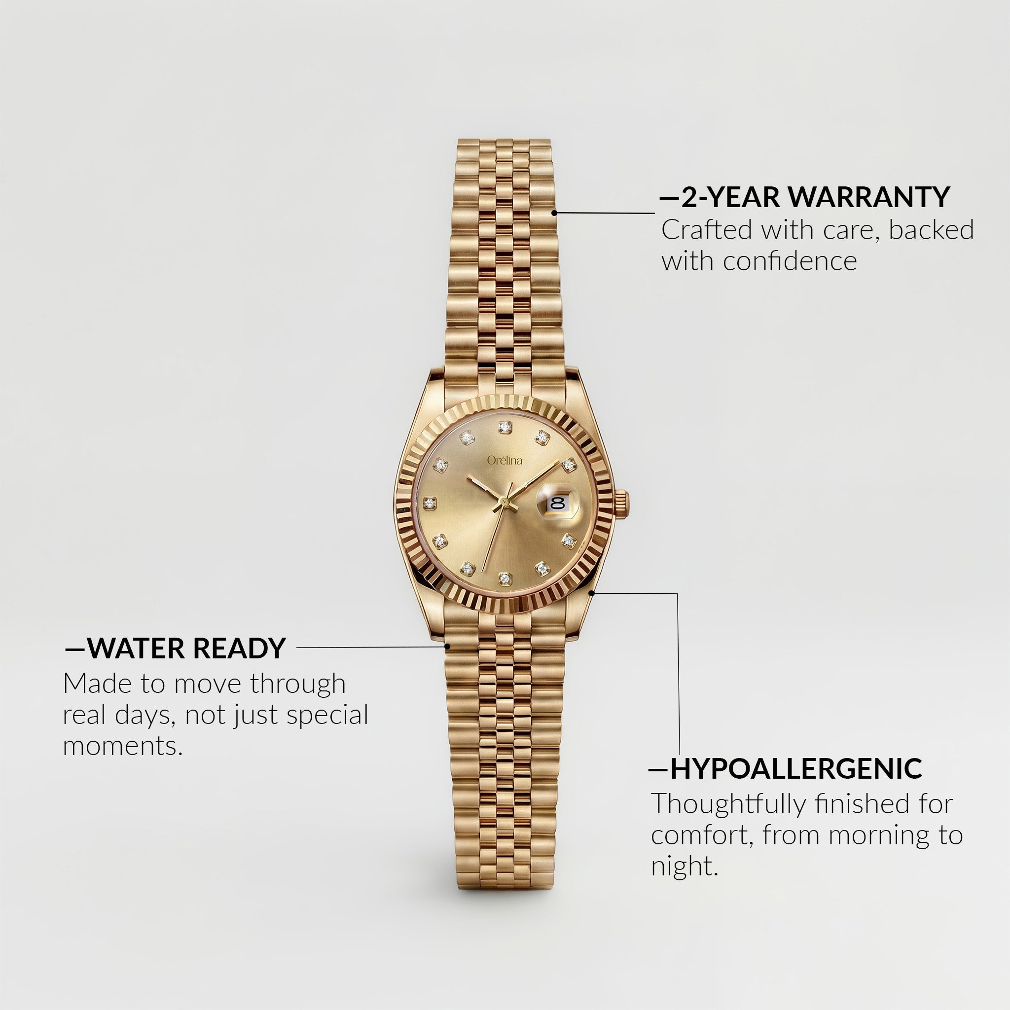 Montre Luna – Classique Champagne