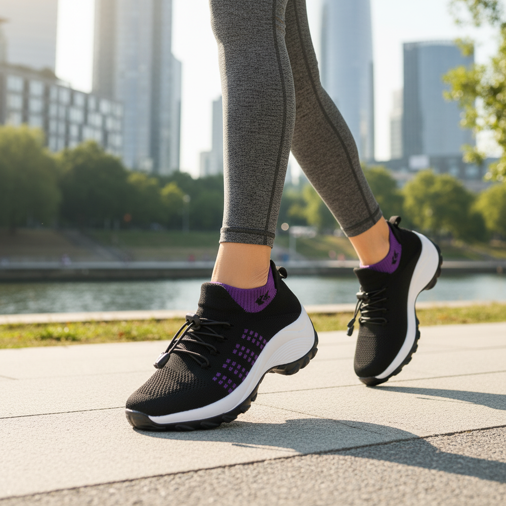 Ambulo Chaussures Orthopédiques Tissu Tricoté - Violet Noir