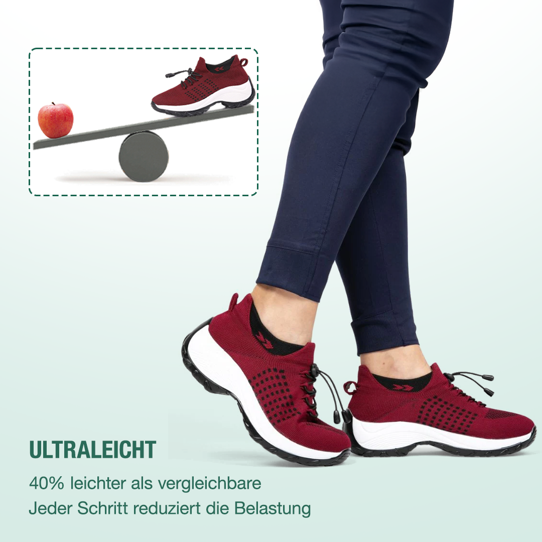Ambulo Chaussures Orthopédiques Tissu Tricoté - Noir Rouge