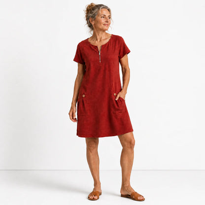 Eliana - Robe décontractée en coton et lin