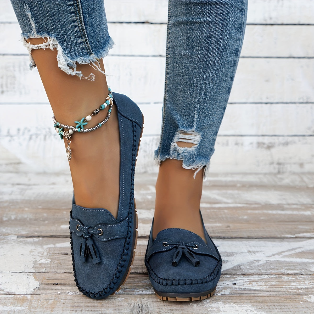 Nadine – Mocassins Classiques avec Détail à Pampilles