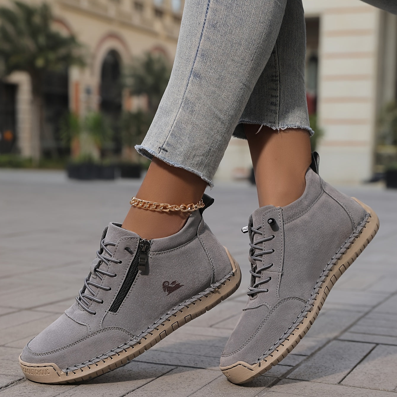Mila – Sneakers Orthopédiques Confortables + Fermeture Éclair