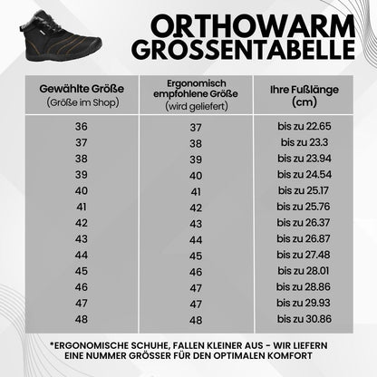 OrthoWarm - Chaussures Pieds Nus Antidouleur, Déperlantes & Doublées