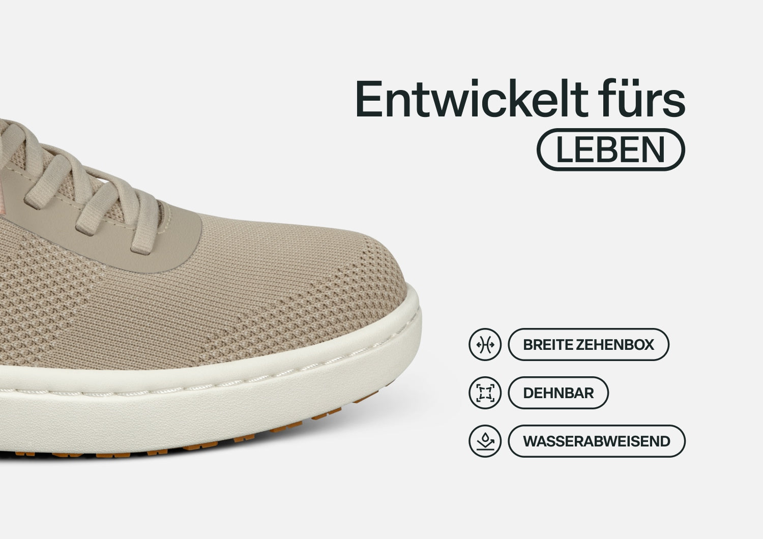 Lena - Sneaker Confort Léger Beige pour Chaque Jour