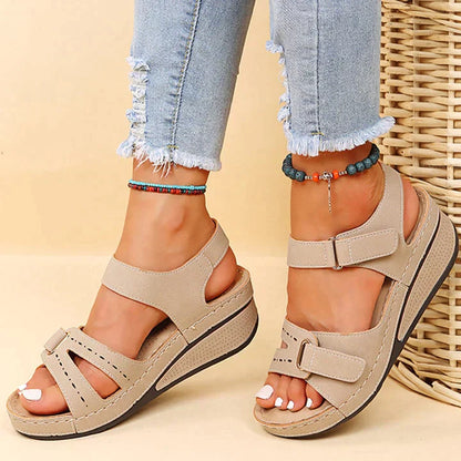 Sandy - Sandales Orthopédiques Confortables à Talon Compensé