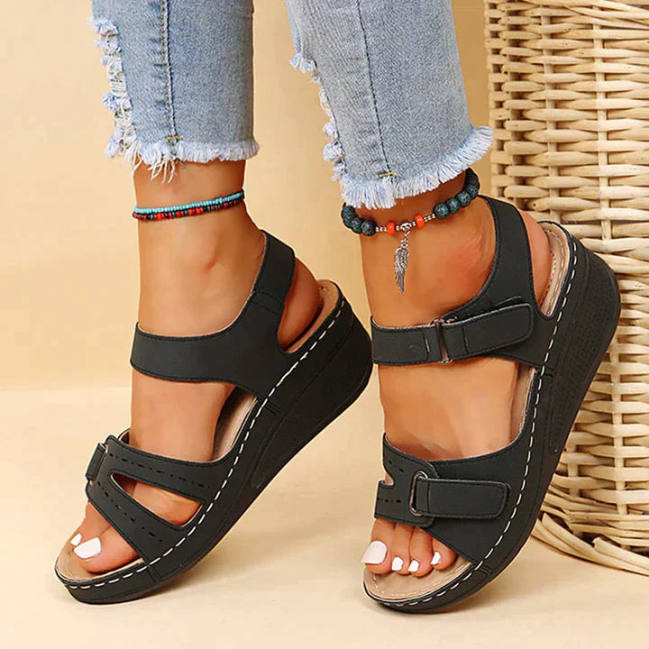 Sandy - Sandales Orthopédiques Confortables à Talon Compensé