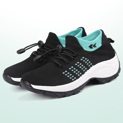 Ambulo Chaussures Orthopédiques Tissu Tricoté - Vert Noir