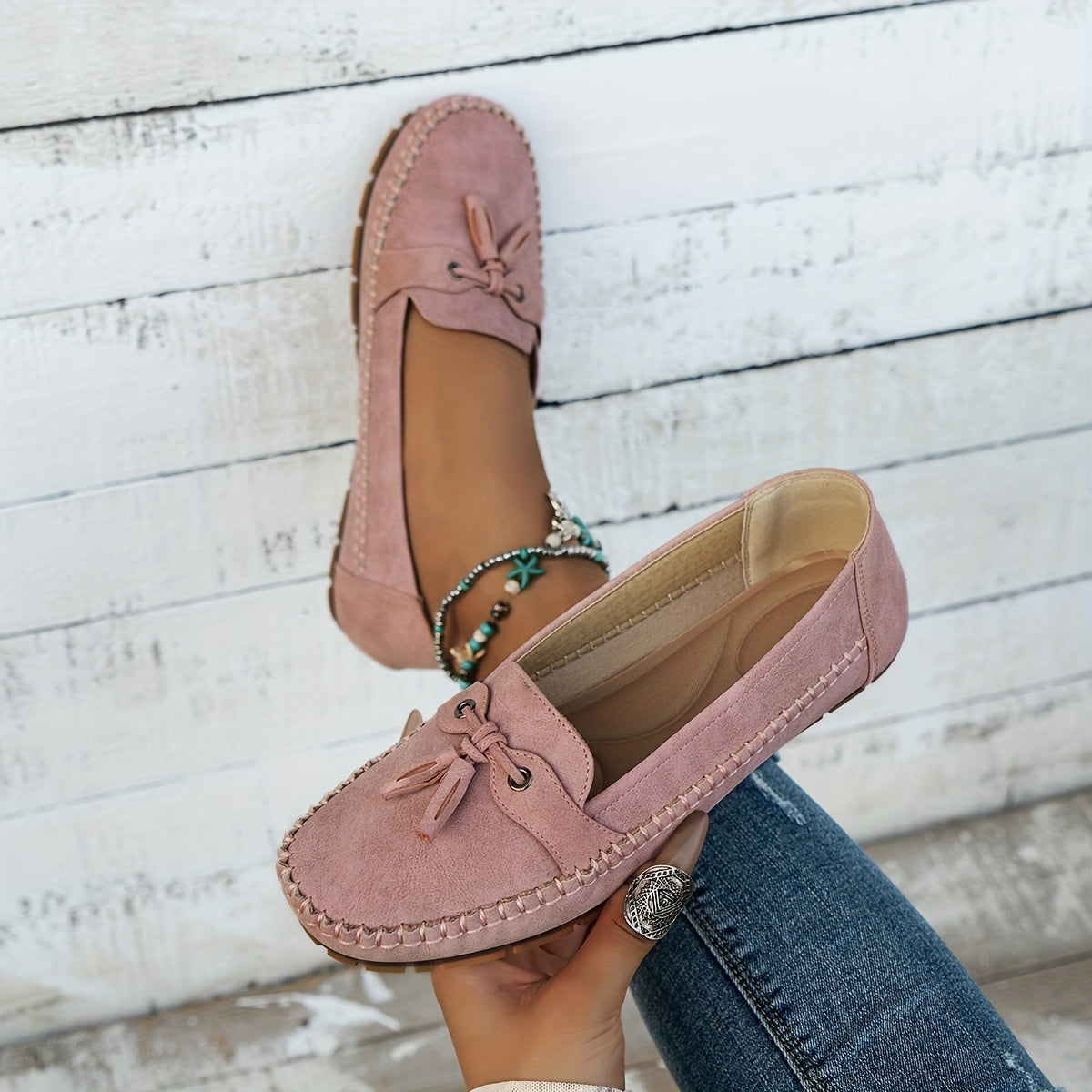 Nadine – Mocassins Classiques avec Détail à Pampilles