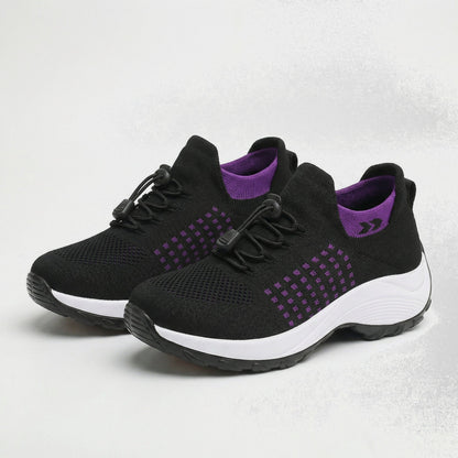 Ambulo Chaussures Orthopédiques Tissu Tricoté - Violet Noir