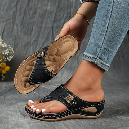 Élodie - Sandales à Bout Séparé Compensées pour Femmes