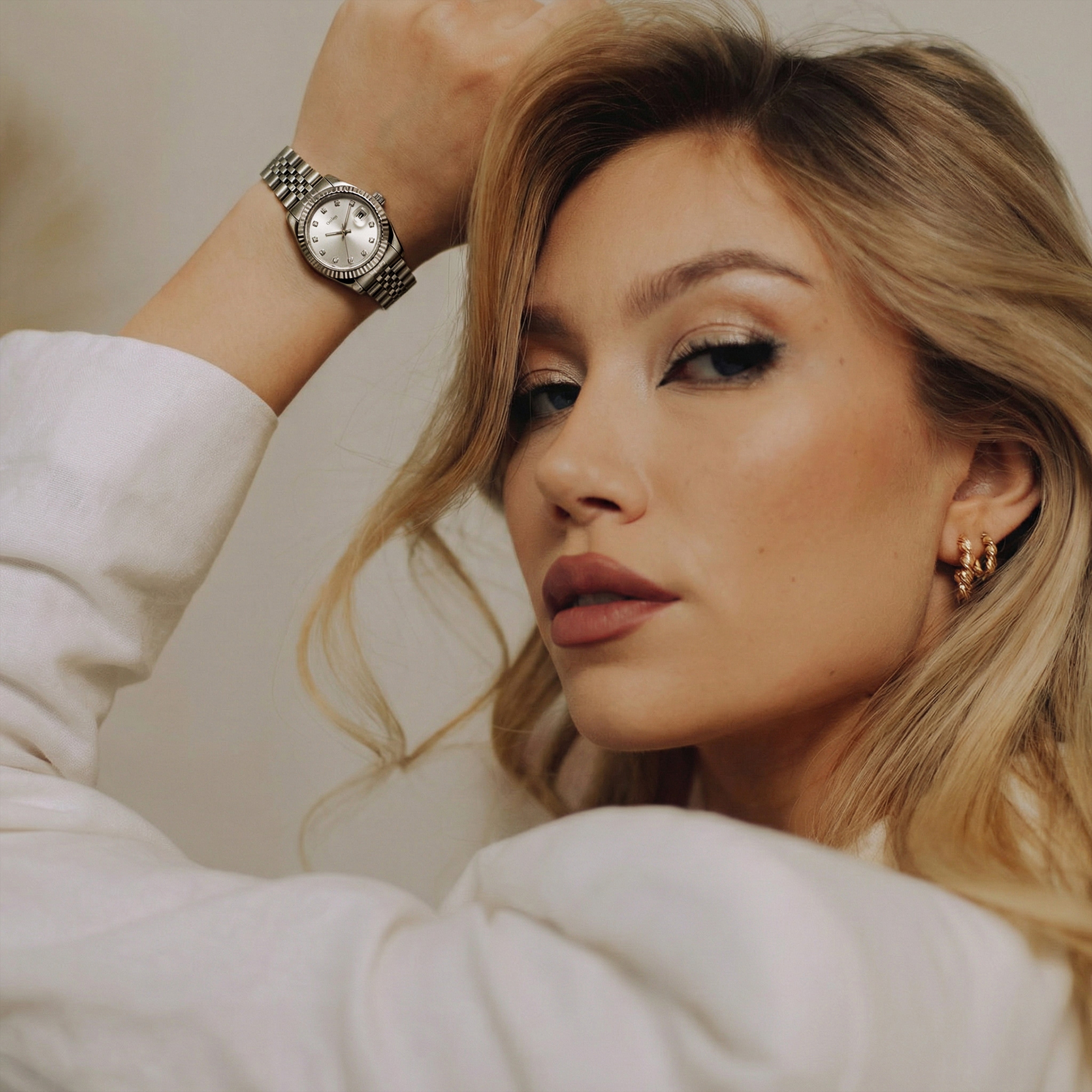 Uhr Luna – Klassisch Silber Weiß
