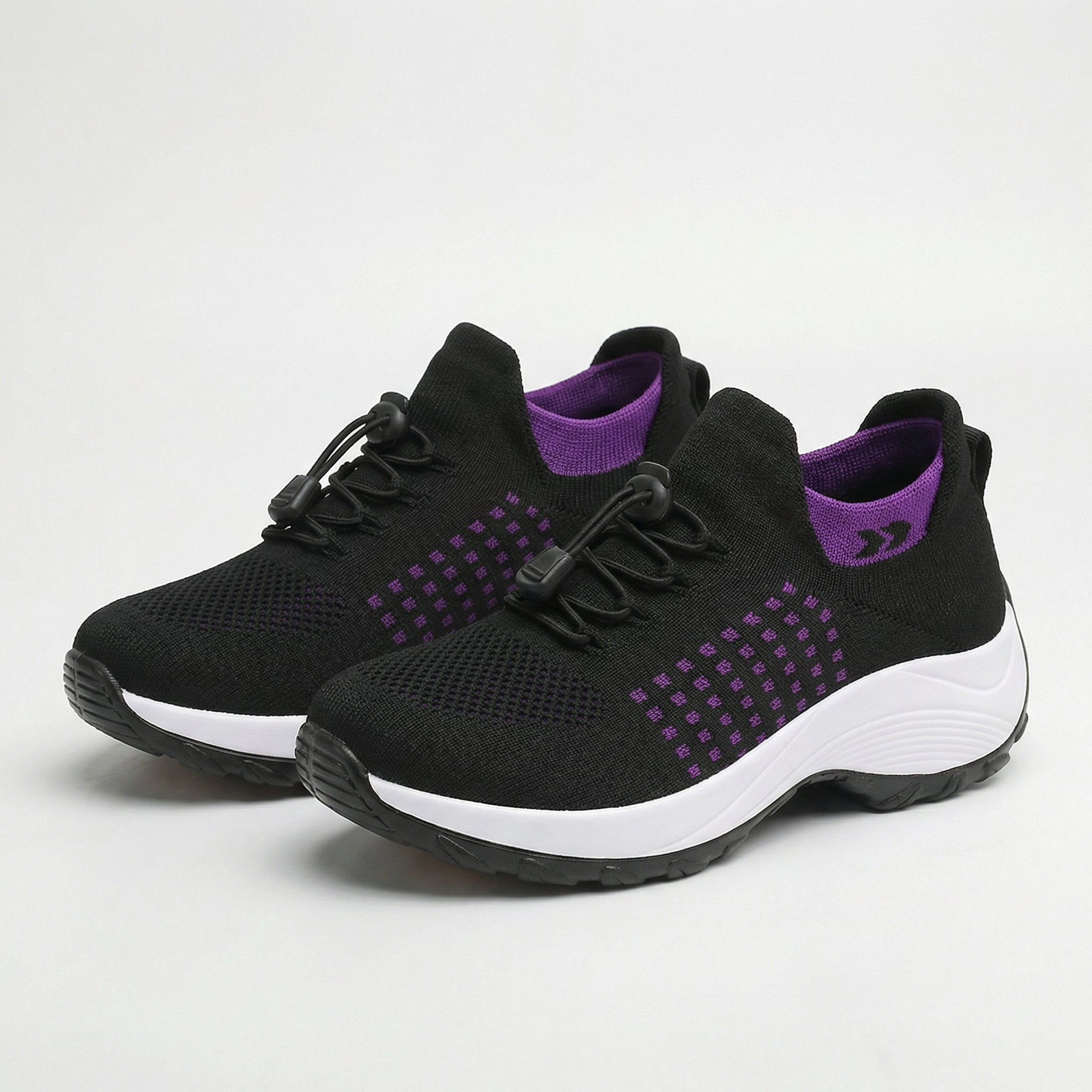 Ambulo Chaussures Orthopédiques Tissu Tricoté - Violet Noir