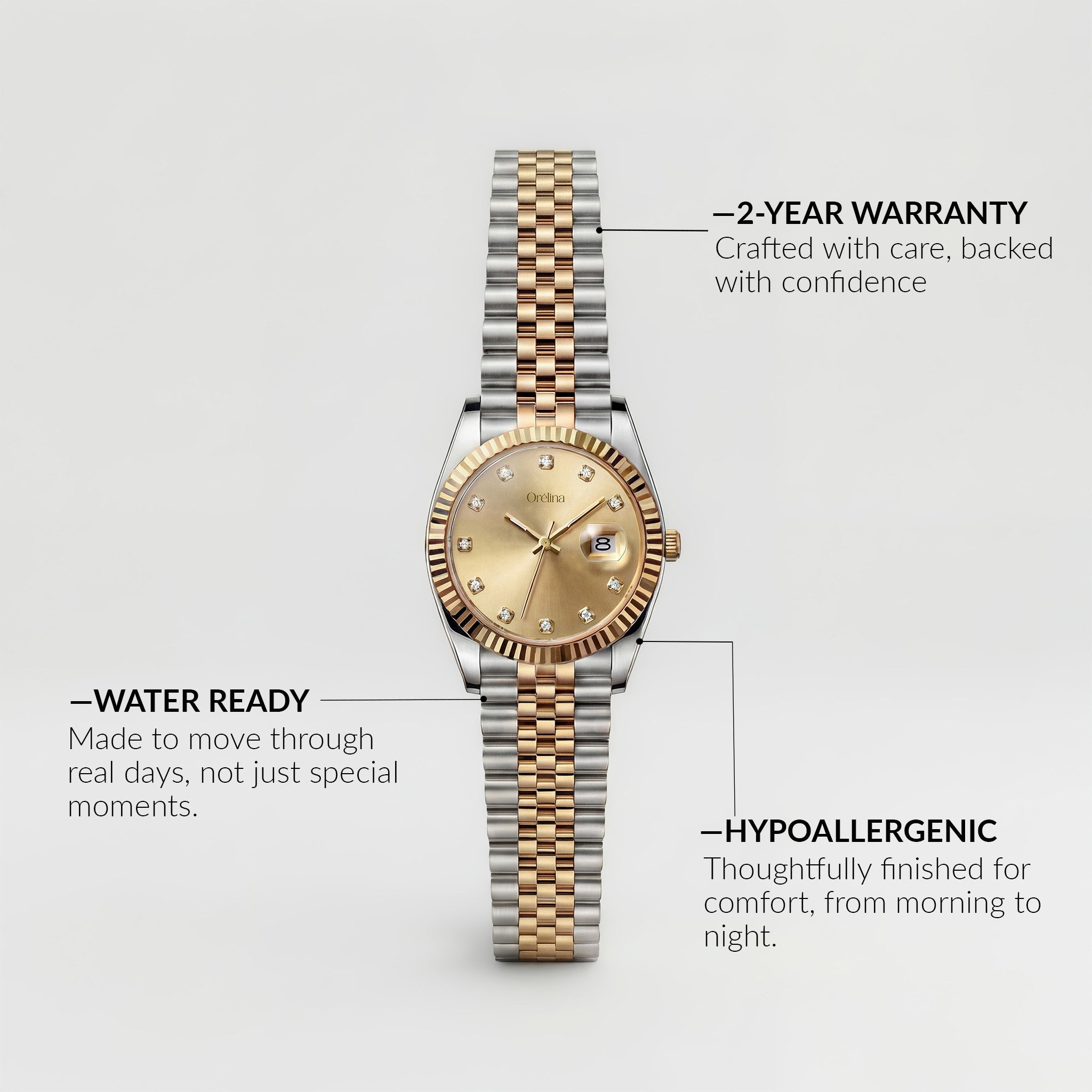 Montre Luna – Classique Bicolore