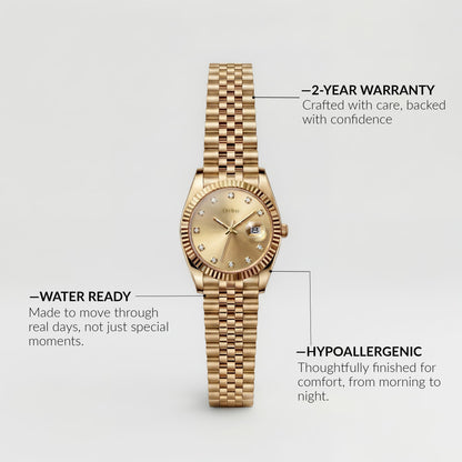 Montre Luna – Classique Champagne