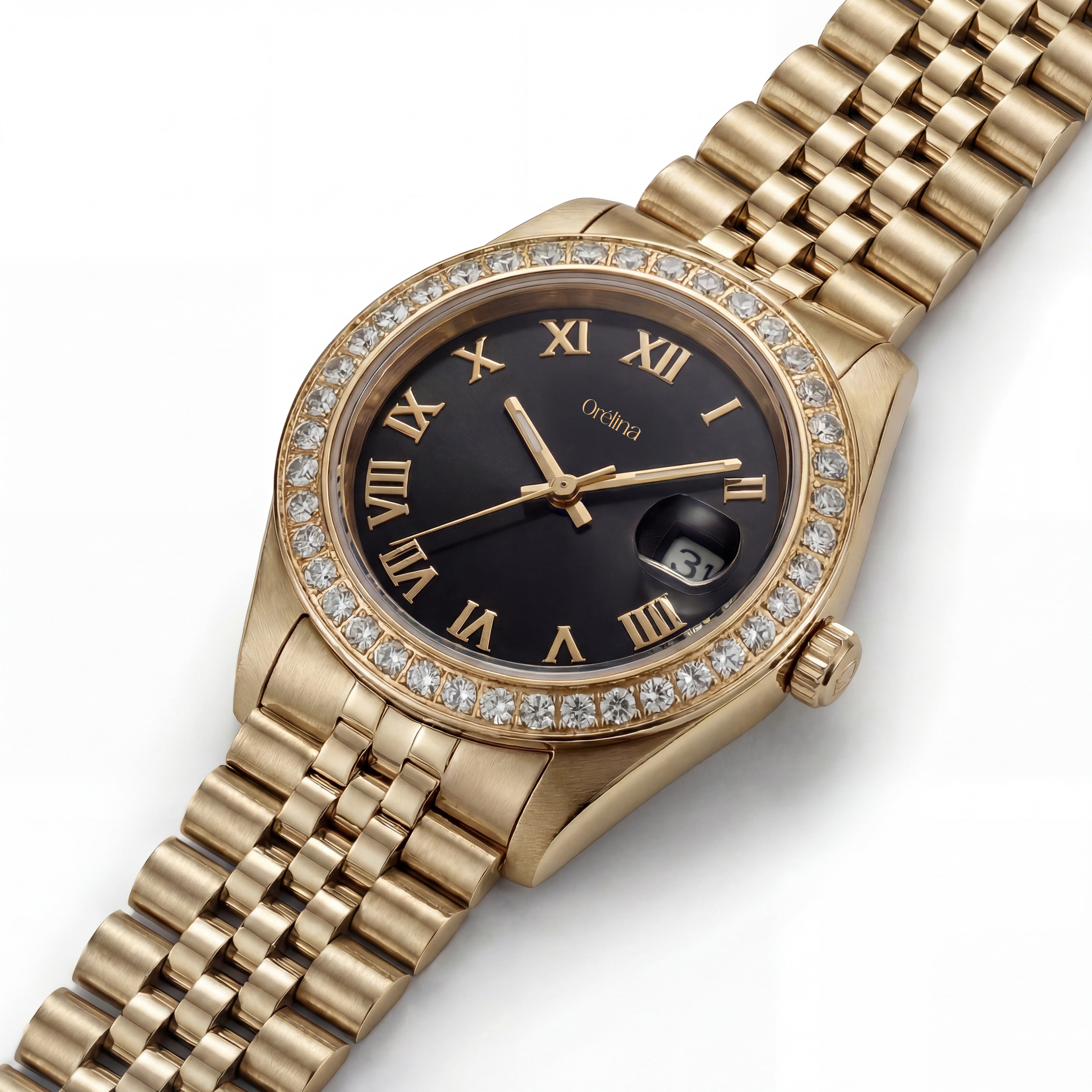 Uhr Luna – Gold Schwarz Diamant