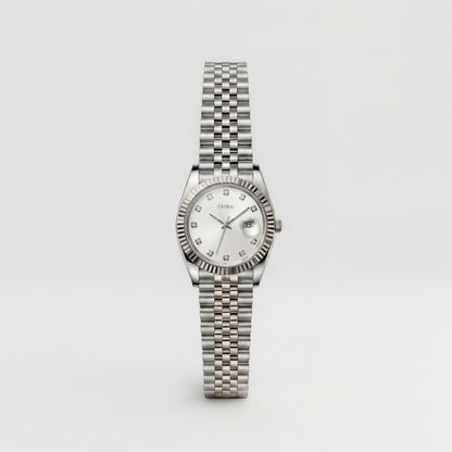 Uhr Luna – Klassisch Silber Weiß