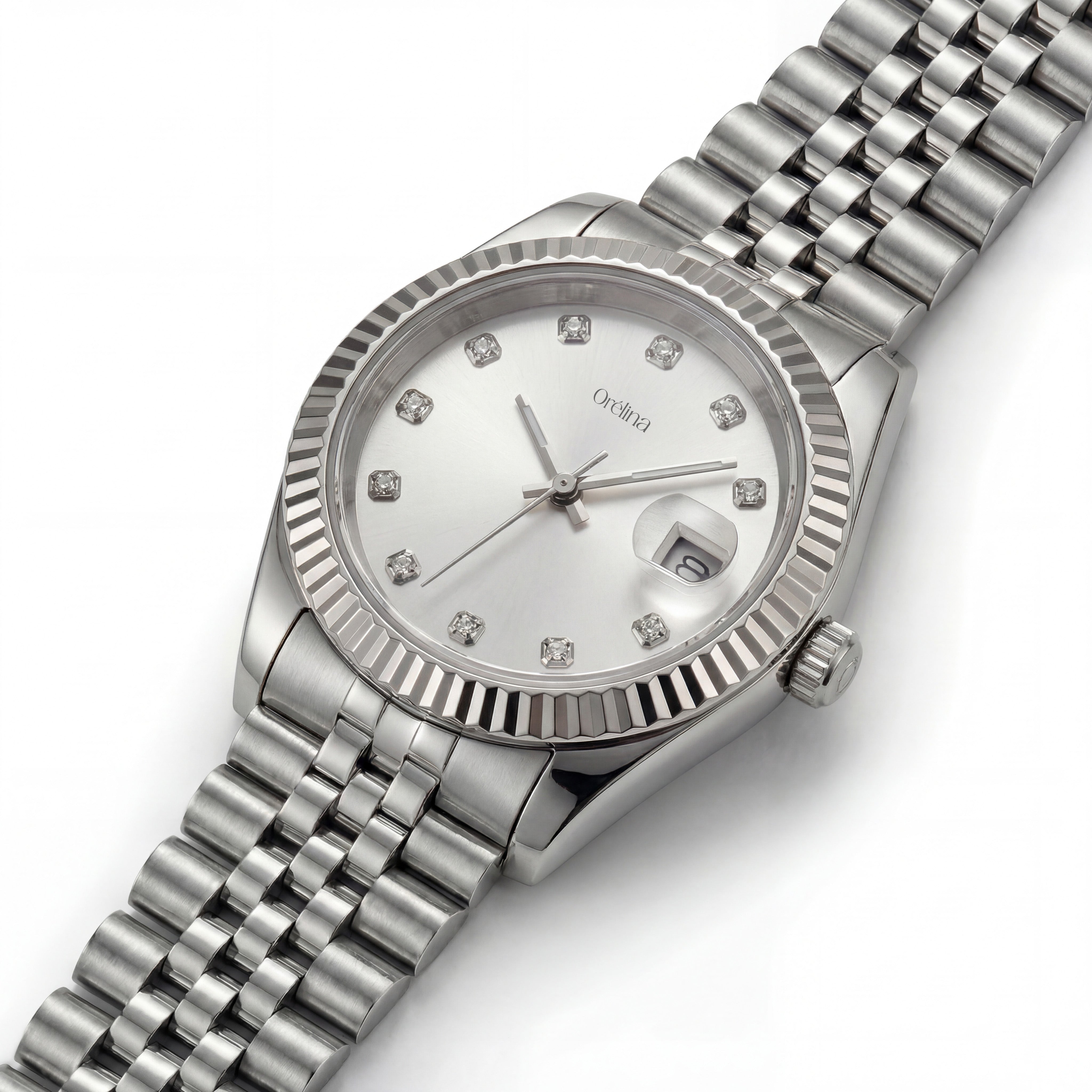 Uhr Luna – Klassisch Silber Weiß