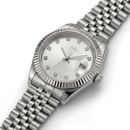 Uhr Luna – Klassisch Silber Weiß