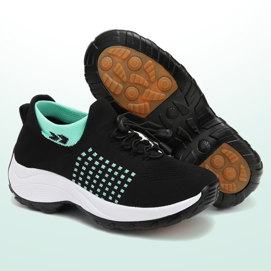 Ambulo Chaussures Orthopédiques Tissu Tricoté - Vert Noir