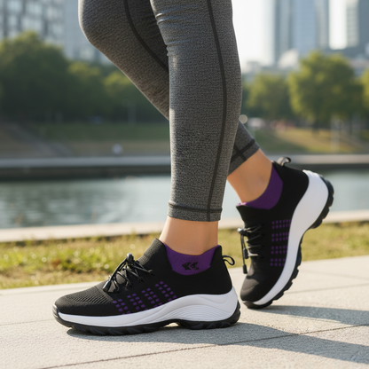 Ambulo Chaussures Orthopédiques Tissu Tricoté - Violet Noir